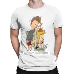 Beavis Butthead toilette amusant T-Shirts esthétique hommes dessin animé Rock bande dessinée Punk métal drôle noël T-Shirts Homme 2106292289