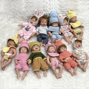 Bebe Reborn RealLista 15cm Mini Solid Silicone Reborn Dolls Artist Painted Reborn Baby Doll Bebe Reborn Corpo de Silicone