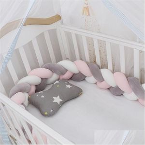 Barrières de lit 100 cm Tresse Noeud Oreiller Coussin Pare-chocs pour Bébé Enfants Berceau Protecteur Lit Chambre Décor Anti-Collision 29 Drop Livraison Bébé Ma Dhae4