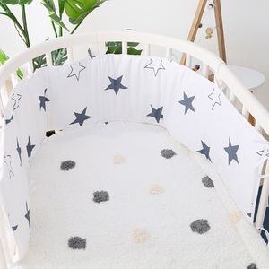 Bedrails 180x30CM Ademend Zomer Babybeddengoed Bumper Botsing Half Rond wiegset Katoen Afdrukken Mesh Veiligheid 230824