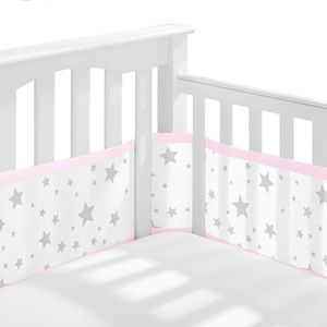 Bed Rails 2 Stuks Protector Babykamer Ademend Bumper Onepiece Wieg Rond Kussen Cot Kussens Borns Decor 230601