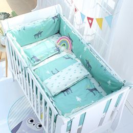Bedrails 7 stks/set cartoon dier babybedje bed bumper voor geboren baby beddengoed set items 100% katoen kinderbedbeschermer kamer 220908