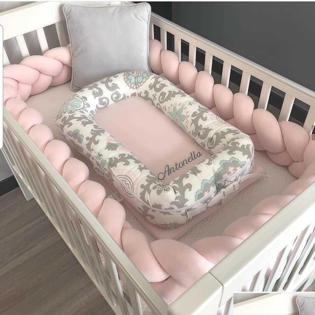 Bed Rails Baby Bumper Braided Crib Drugers dla chłopców Dziewczęta Protektora Cot Tour de Lit Bebe Tresse Room Decor Q0828 Drop del Deli Dhwbc