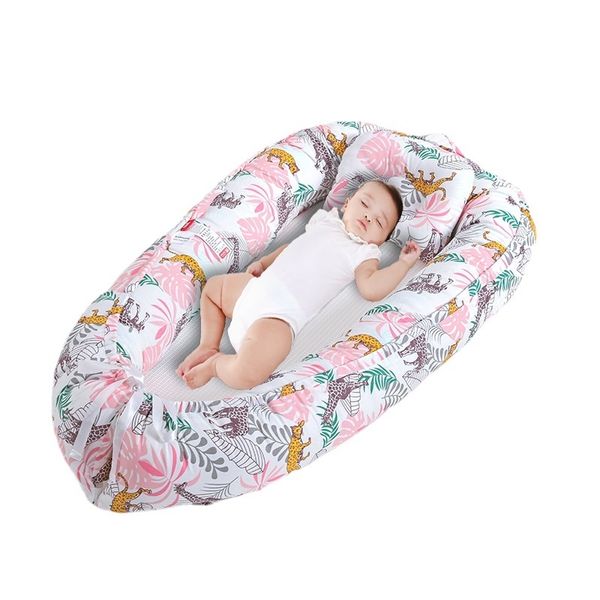 Rieles de cama Babynest, protector de nido de bebé de viaje extraíble, tumbona redonda, parachoques, cuna portátil, cuna suave para bebé 230601