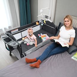 Bedrails brotse tempat tidur bayi multifungsi peningkatan baru disambung anak besar dapat dilepas bb portabel lipat lahir buaian 230516