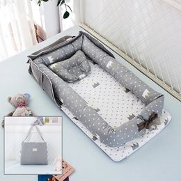 Bed Rails Infant Cotton Cradle Crib born Basket Bassinet born Bed Portable Baby Nest for Boys Girls Travel Bag Cot Cushion Gift 230606
