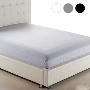 Drap de lit Draps-housses sur bande élastique Couverture de matelas 160x200 Drap de lit Literie Blanc Noir Gris Linge de lit 150 180 200 90 210626