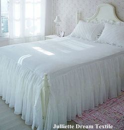 Jupe de lit 1 lit superposé romantique literie en mousseline de soie élégante literie en coton satiné utilisée pour la décoration de mariage literie princesse 230410