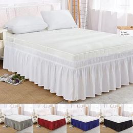 Falda de la cama 1 PC Bedskirt White Elástica Envuello alrededor de la casa de la cama sin superficie Protector Lit Lit Lit Lit