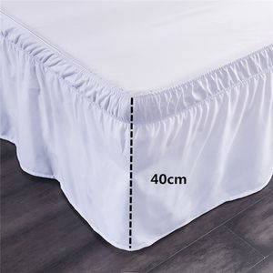 Falda de cama Falda de cama de 3 tamaños Camisas de cama blancas sin superficie Banda elástica Single Queen King Easy OnEasy Off Falda de cama Ropa de cama textil para el hogar 230214