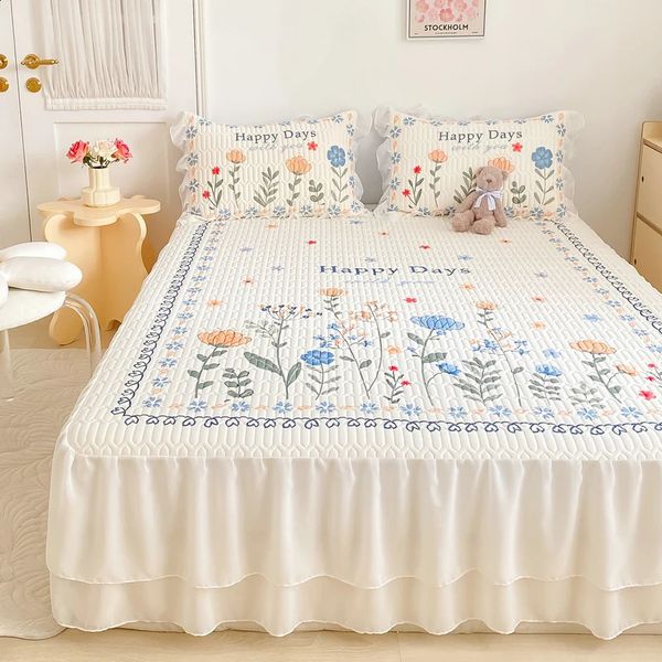 Camada de cama Capas de cama y fundas de almohadas Ins Summer Látex Mat de seda de hielo 3-PCS FRANCES FRANCES