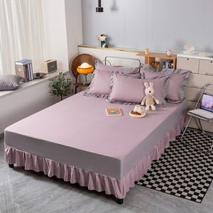 Bed rok decoratief gegolfd bedrok niet-slip matras cover protecor bedenbrazige lakensheet thuisbed rok 230314