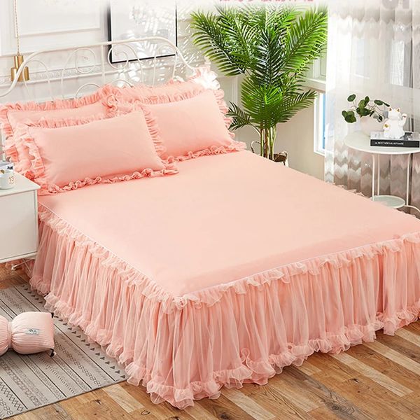 Jupe de lit Jupe de lit princesse élégante, couvre-matelas antidérapant, jupe de lit en dentelle à volants, drap de lit, couvre-lit protecteur pour la maison, 231129