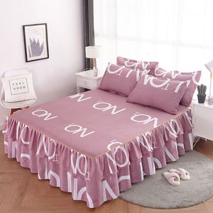 Bed rok Koreaanse versie bed rokstijl een stuk lakens lakens bedkappen matrassen anti slip beschermde covers stofomslagen 230510