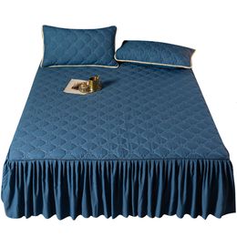 Jupe de lit couvre-lits de luxe, jupe de protection de matelas, housse de linge de lit matelassée, drap-housse élastique simple, King, Double, 230210