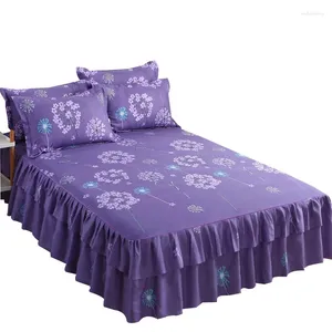 Couvre-lit en dentelle à volants, jupe de lit, Textile de maison, couvre-lit solide pour chambre à coucher, draps, housse de literie