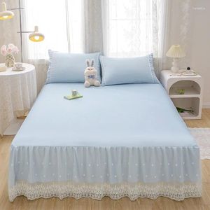 Jupe de lit Matelas de lit Soft Mattress Couvre-poussière Fellume ajustée Couleur de couleur Couleur de couleur