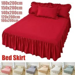 Jupe de lit Joupes de couleur de ponçage en dentelle de la dentelle chambre à coucher sans glissement