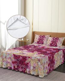 Jupe de lit pour la saint-valentin, couvre-lit ajusté élastique avec taies d'oreiller, housse de matelas, ensemble de literie, drap