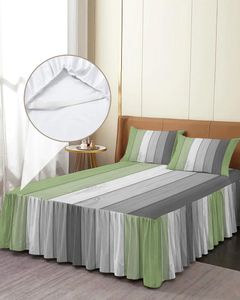Jupe de lit vintage gris gris grual grain grain ajusté lit avec taies d'oreiller le couvercle de couverture