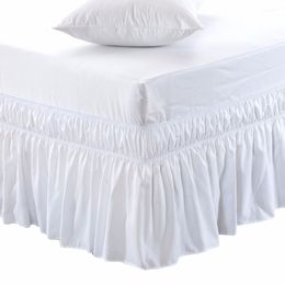 Jupe de lit enveloppante jupe de lit volants de lit élastiques ajustement facile facile à enlever résistant à la décoloration jupes de lit de couleur unie el tissu de qualité étalé 230223