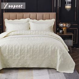 Jupe de lit Yaapeet Couvre-lit matelassé en coton Queen Blanc Couvre-lit Couverture de lit King Size Draps et taies d'oreiller el Bed Spreads 231129