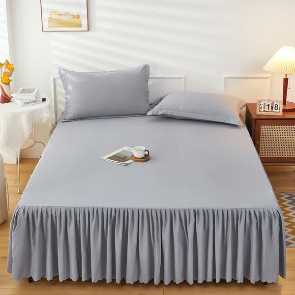 Jupes de lit Style princesse, couvre-lit avec jupe, linge de lit US Euro lisse, drap de lit double, Queen Size, King Size, 240304