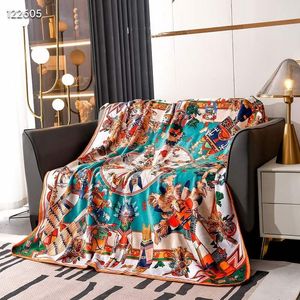 Slaapbank H GOLD Face Brand Kleurrijke luxe deken, dubbellaagse deken, multifunctionele sjaaldeken, reisdeken, bloemendeken 150150cm