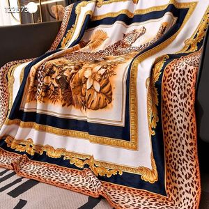 Slaapbank Luxe H Luipaardprintdeken, dubbellaagse deken, multifunctionele sjaaldeken, reisdeken, bloemendeken 150150cm