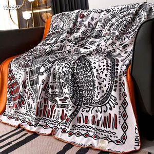 Slaapbank Luxe H Oranje deken, dubbellaagse deken, multifunctionele sjaaldeken, reisdeken, bloemendeken 150150cm