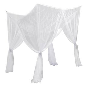 Ropa de cama dosel tamaño completo mosquitera poste de cama cortina a prueba de polvo reina rey decoración red para el hogar 4 esquinas poliéster blanco