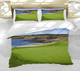 Bedding dekbedoverdeksel Set 3 -delige set 9th Hole bij Pebble Beach Golf Links in Monterey Home Luxury Soft Duvet Coverter Cover Twin2841220127