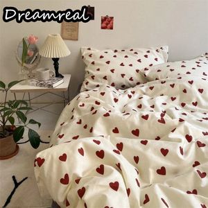 Juego de ropa de cama Niñas Niñas Twin Tamaño de reina Cubierta Dededenina de almohada plana Cama Lino de la cama Kids para adultos Home Textil Estilo coreano 240430