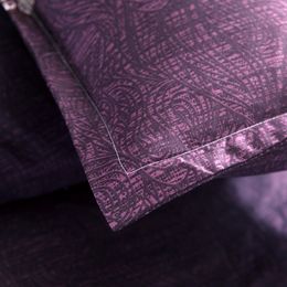 Ensemble de literie Couleur violette brève couette florale couvercle tai-oreiller jumelle double reine lits vêtements à la maison