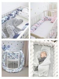 Ensembles de literie 1,5 m bébé lit pare-chocs noeud oreiller coussin pour garçons filles quatre tresse lit berceau protecteur cuna para chambre décor