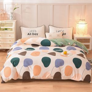 Juegos de cama 100% algodón Funda nórdica Planta Impreso Tela cepillada Transpirable Ropa de cama suave Moda simple Cierre de cremallera Lavable a máquina 230627