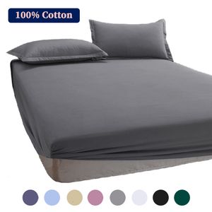 Beddengoed sets 100% katoenen hoeslaken met elastische banden Antislip verstelbare matrashoezen voor enkel dubbel kingsize queensize bed 140160200cm 230531