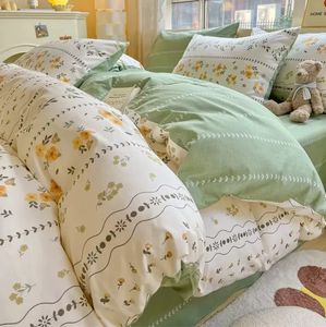 Ensembles de literie 100 coton fleur ensemble housse de couette 2 pièces taies d'oreiller enfants adulte Twin TwinXL simple reine roi pleine taille linge de lit C1 231020