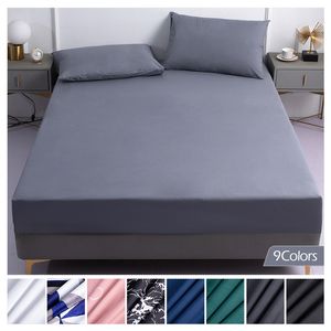 Ensembles de literie Housse de matelas 100% imperméable avec poche profonde Couleur unie Antimite Drap-housse Protecteur King Queen 230721