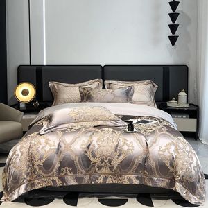 Ensembles de literie 1000TC satin de coton égyptien doux housse de couette Doona ensemble Chic luxe damassé 4 6 pièces Super King ensemble drap de lit taies d'oreiller 230609