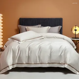Ensembles de literie 1000TC Coton égyptien Silky Silky Satin Luxury Couper à couette douce et plaque d'oreiller à lit plat / ajusté