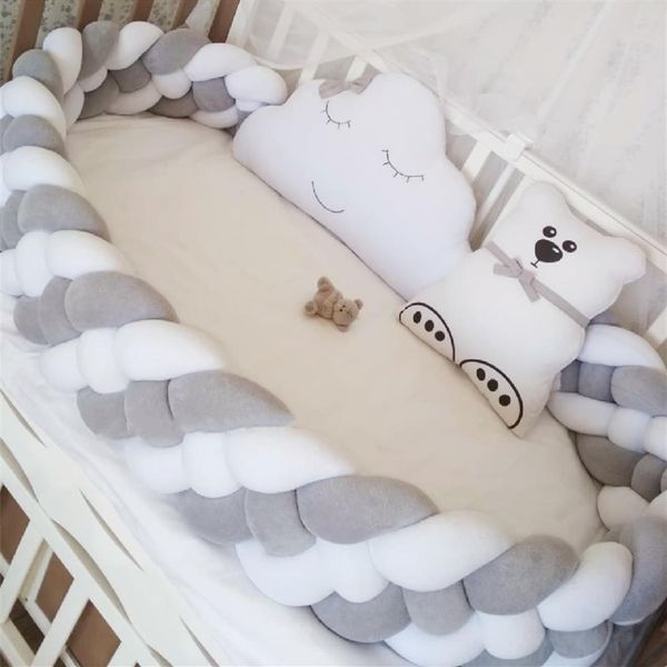 Juegos de ropa de cama 1M 2 2M 3M Parachoques para cama de bebé para recién nacidos Juego de cojines de almohada trenzada gruesa Decoración de habitación de cuna 221025208y