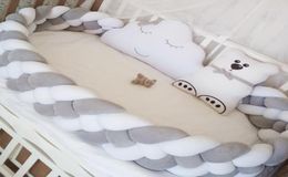 Beddengoedsets 1m22m3m Babybed bumper voor geboren dik gevlochten kussenkussenset Crib S Room Decor 2210251290264