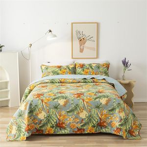 Ensembles de literie 1 pc lavable coton impression réactive fer arbre floraison motif matelassé 2 pièces P