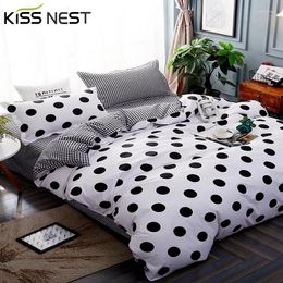 Ensembles de literie 2/3 PCES Classic Simple Fashion Polka Dot Twin Size Set Couverture de couette 200x200 lit nordique 150 (240x220) Pas de feuille