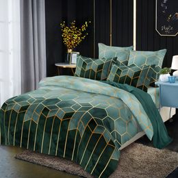 Juegos de cama 2 3 piezas Mewah Selimut Penutup Set Moda Geometri Seri Tempat Tidur Sarung Bantal Home Tekstil 230328