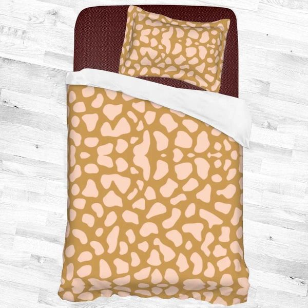 Ensembles de literie Ensemble 2 pièces Carton de lits léopard de style Cheetah 3D Impression de lit pour lit de lit à la maison