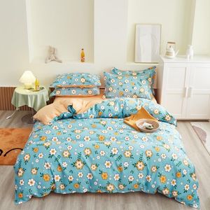 Beddengoed Sets 200x220cm Floral Serie Gedrukt 4 stks Zachtgewassen Dekbedovertrek Bed Flat Sheet Trooster Gevallen Kussenslopen