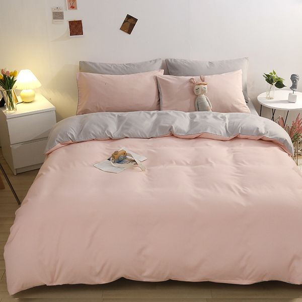 Housse de couette mate en coton lavé uni, quatre pièces, literie de 18m, ensemble trois pièces pour étudiant 4 231027