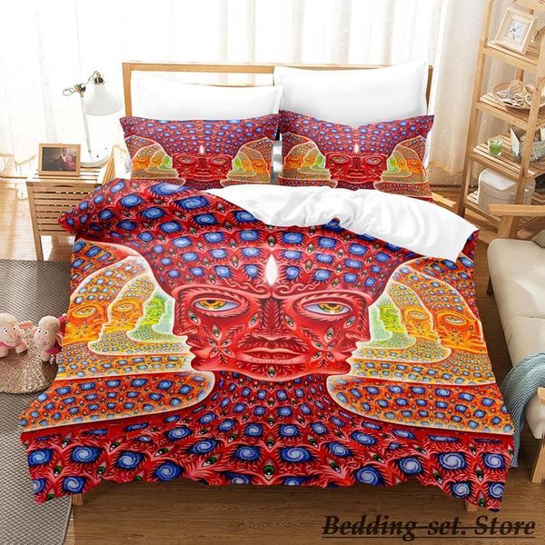 Ensembles de literie 2023 Alex Grey Set Single Twin Full Full Queen King Size Bed Adult Kid Bedroom Duvetcover Ensembles Anime Parure de Lit 230817